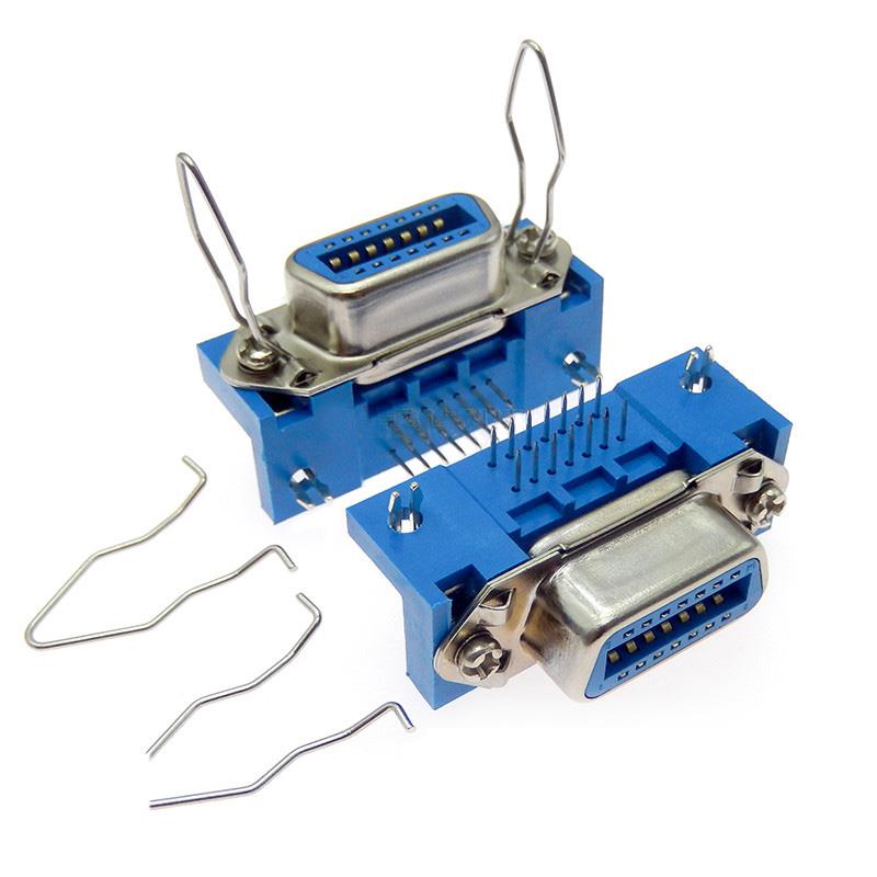 14 Position Socket Connector SCSI Through Hole, Right Angle Solder