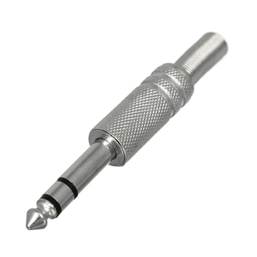 6.35mm Stereo Connector with Spring Strain Relief Plug