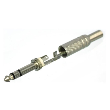6.35mm Stereo Connector with Spring Strain Relief Plug