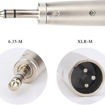 Male XLR to 6.3mm Stereo Coupler Adapter