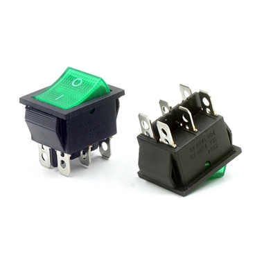 Large Rocker Switch 6PIN Red/Green Illuminated 16A 250V