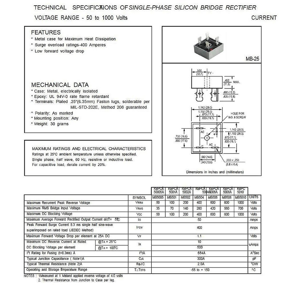 50A 1000V Metal Case Single Phases Diode Bridge Rectifier KBPC5010 - Datasheet.jpg