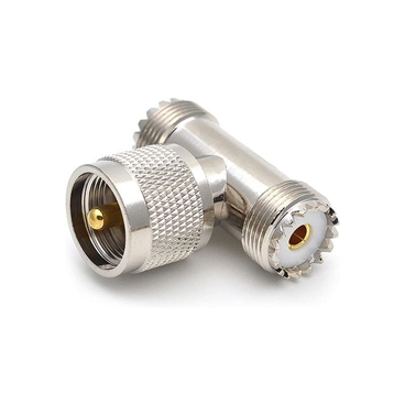 UHF Male PL259 to UHF Female SO239 Triple Type 3 Way Adapter