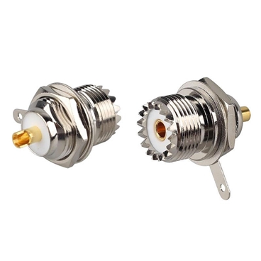 SO239 Bulkhead Connector UHF Female Nut Bulkhead Handle Deck Clip Solder Cup Panel Mount Straight Connector for CB Radios, Test Equipment