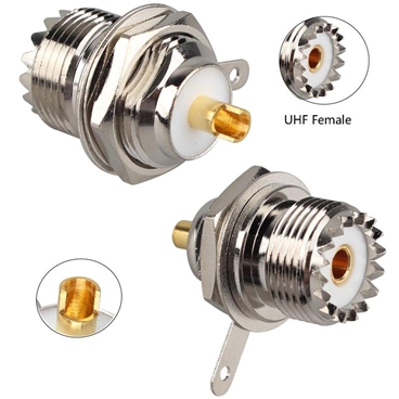 SO239 Bulkhead Connector UHF Female Nut Bulkhead Handle Deck Clip Solder Cup Panel Mount Straight Connector for CB Radios, Test Equipment